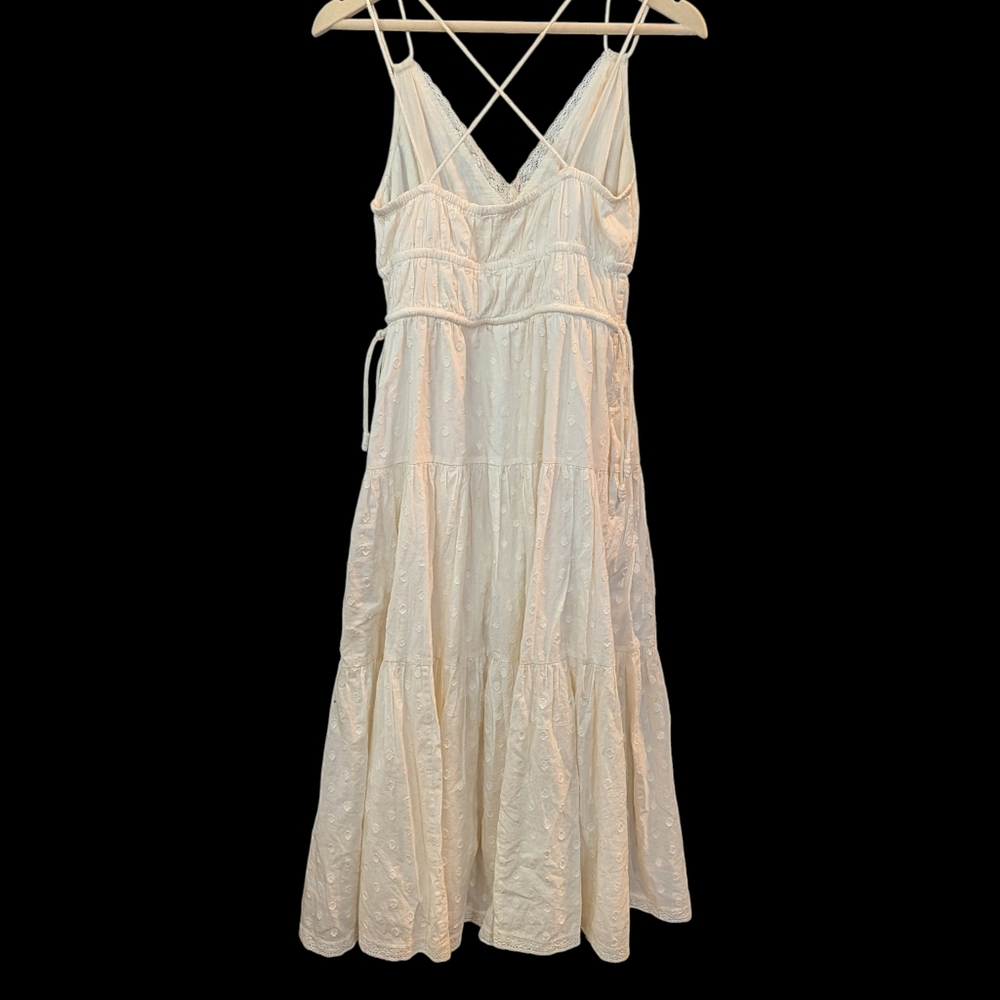 Ulla Johnson Freya Circle Jacquard Tiered Cotton Ivory Cream Dress ... Size 4 - Picture 4 of 11